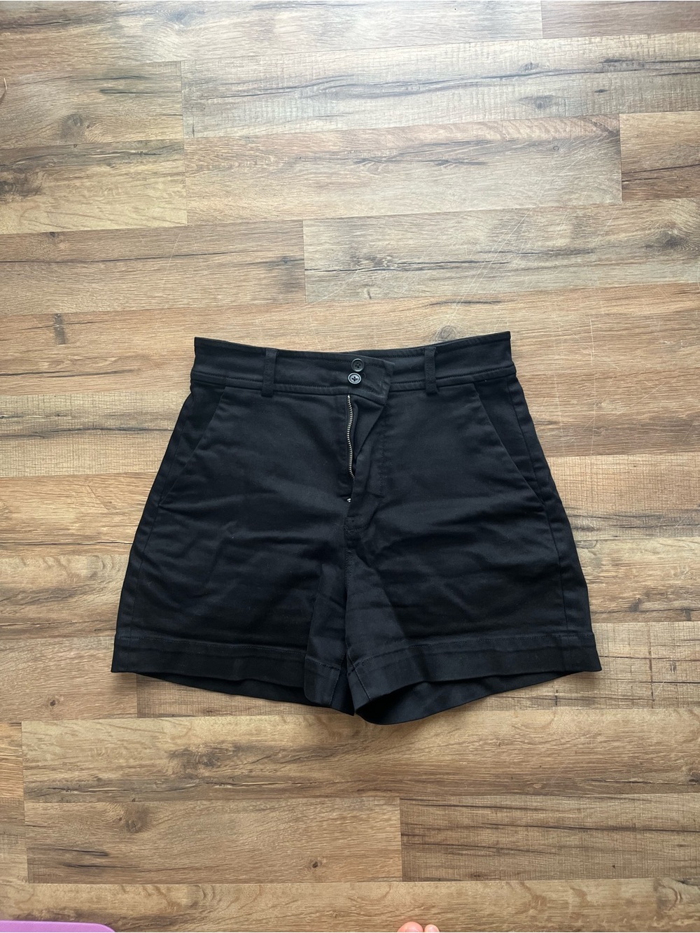 Everlane Black Way-High Twill Chino Shorts
